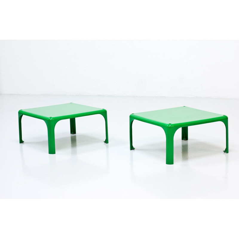 Pair of vintage "Demetrio 45" stackable side tables by  Vico Magistretti by  Artemide  Italy 1960s