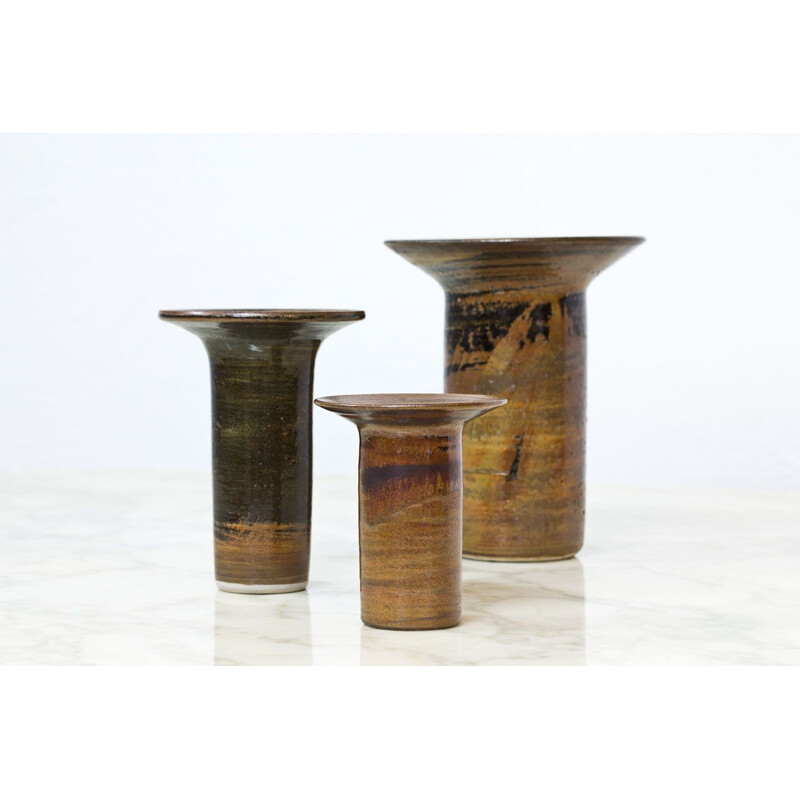 Set of 3 vintage Vases by Carl-Harry Stålhane 1970s