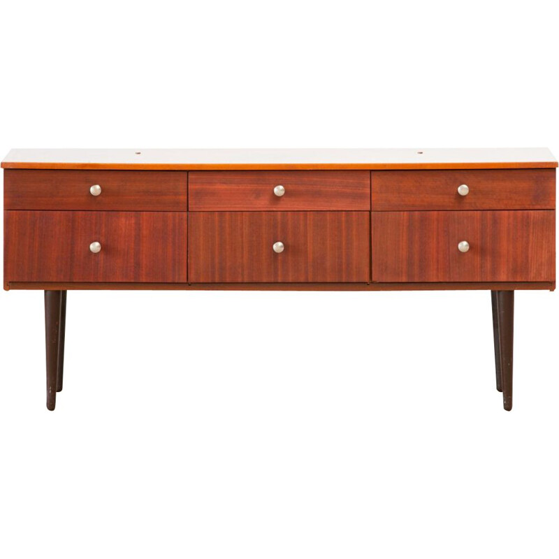 Vintage sideboard chest of drawers Zébrano matt glossy scandinavian 1960