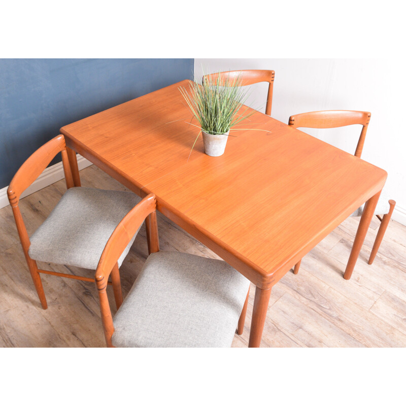 Vintage Teak Table & Four Chairs by H.W. Klein and Bramin 1960s