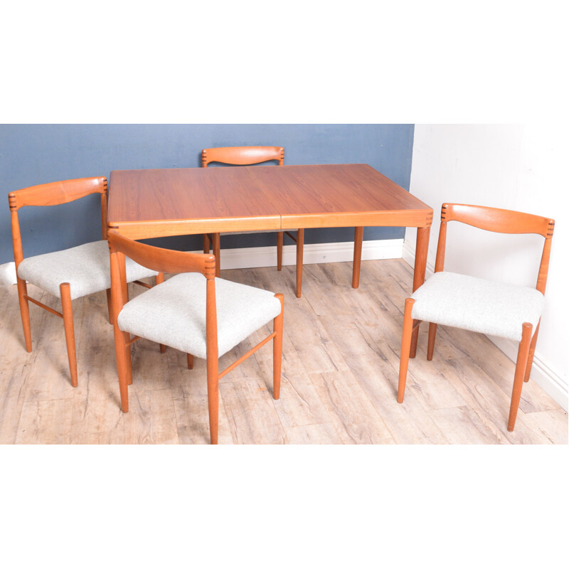 Vintage Teak Table & Four Chairs by H.W. Klein and Bramin 1960s