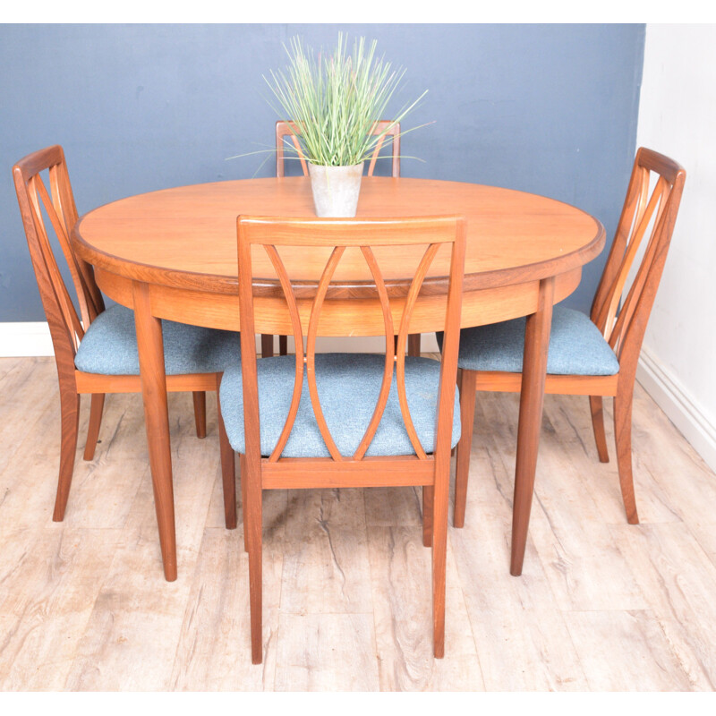 Vintage Teak G Plan Table & 4 Chairs By Viktor Wilkins 1950s