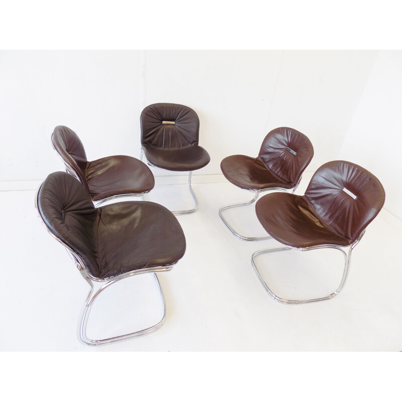 Set of 5 vintage dining chairs by Gastone Rinaldi Rima Sabrina