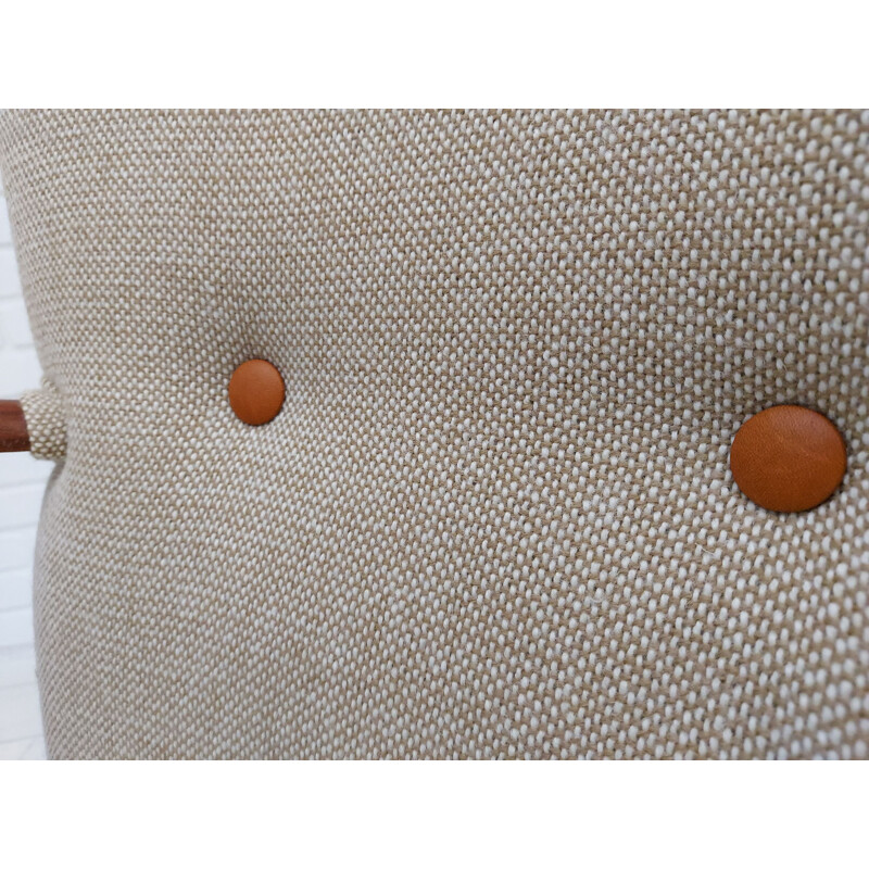 Vintage armchair teak wood, Kvadrat wool Danish 1960s