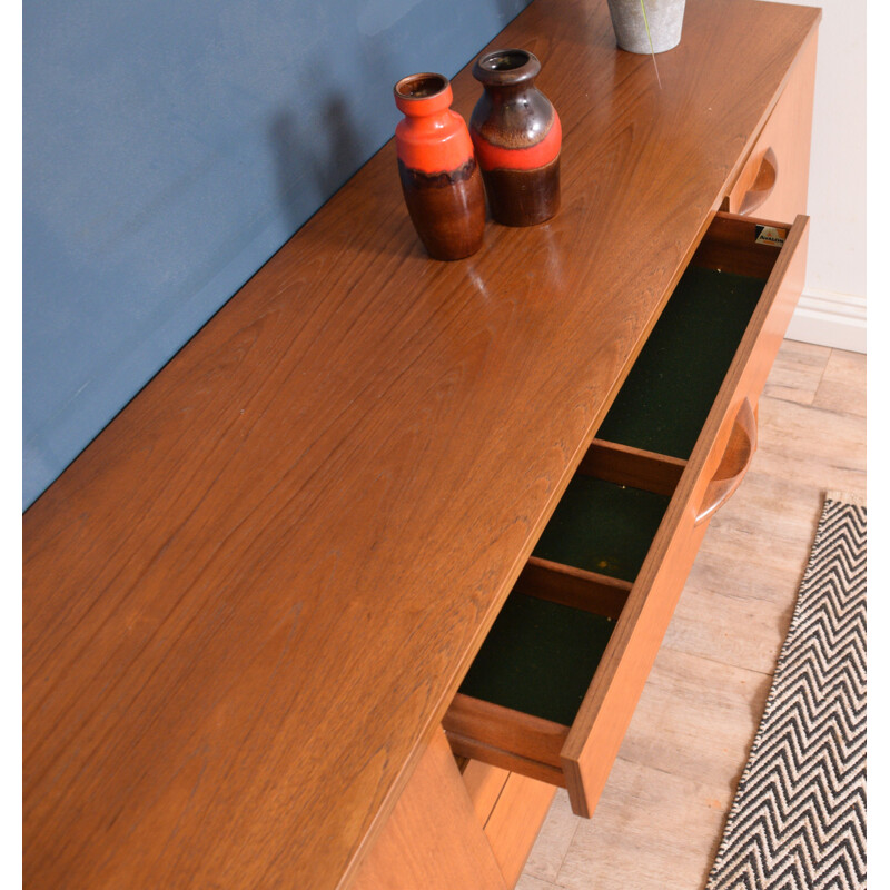 Vintage Long Avalon Teak Sideboard Cabinet 1960s