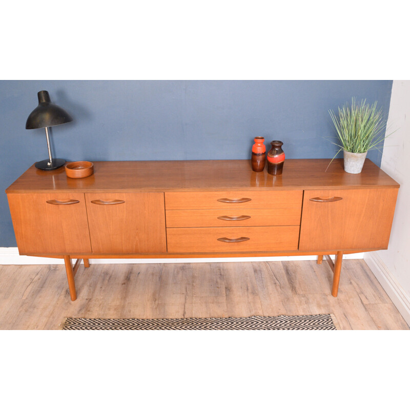 Vintage Long Avalon Teak Sideboard Cabinet 1960s