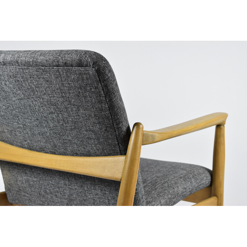 Vintage polish armchair GFM64, designed E.Homa, grey 1960s