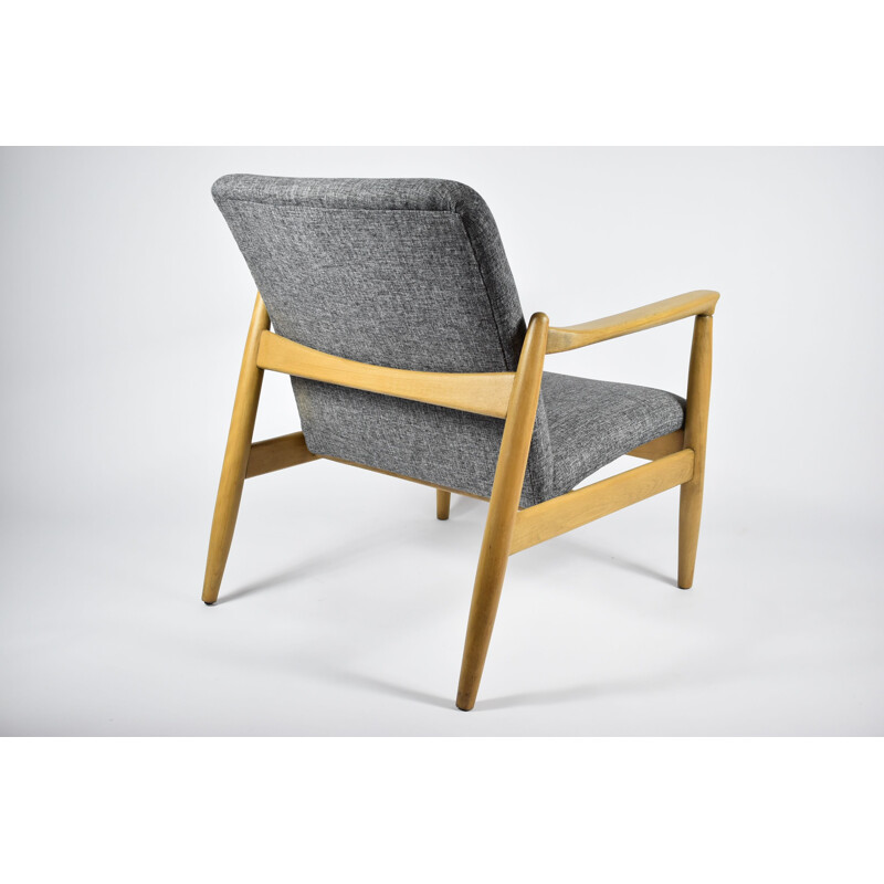 Poolse vintage fauteuil GFM64, ontwerp E.Homa, grijs 1960
