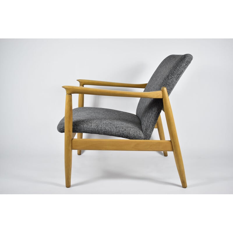 Poltrona vintage polacca GFM64, design E.Homa, grigio 1960