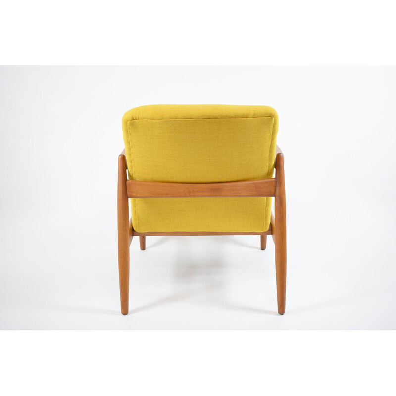 Vintage polish armchair GFM64, designed by E.Homa yellow 1960s