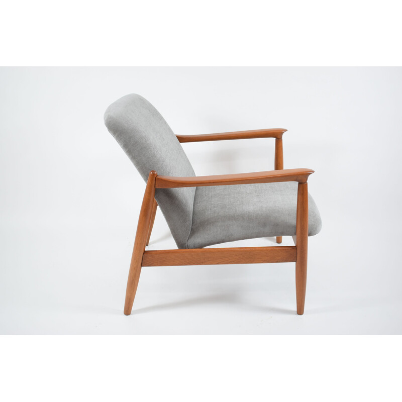 Vintage armchair GFM64, Poland grey 1960s