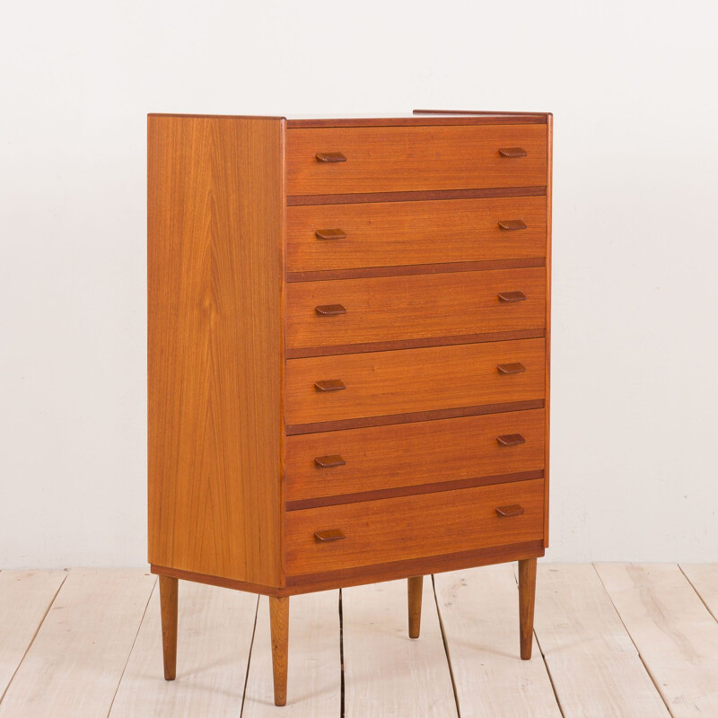 Vintage teak chest of drawers by Carl Aage Skov Danish 1960s