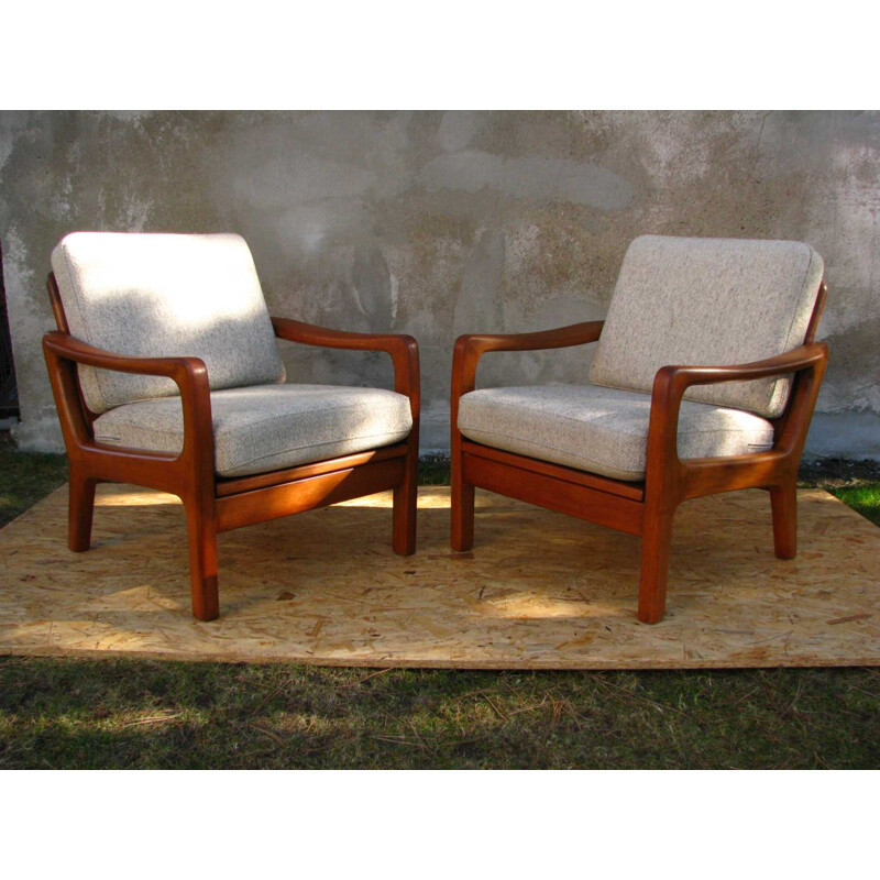 Pair of Mid-Century Teak Lounge Chairs by Juul Kristensen Danish 1960