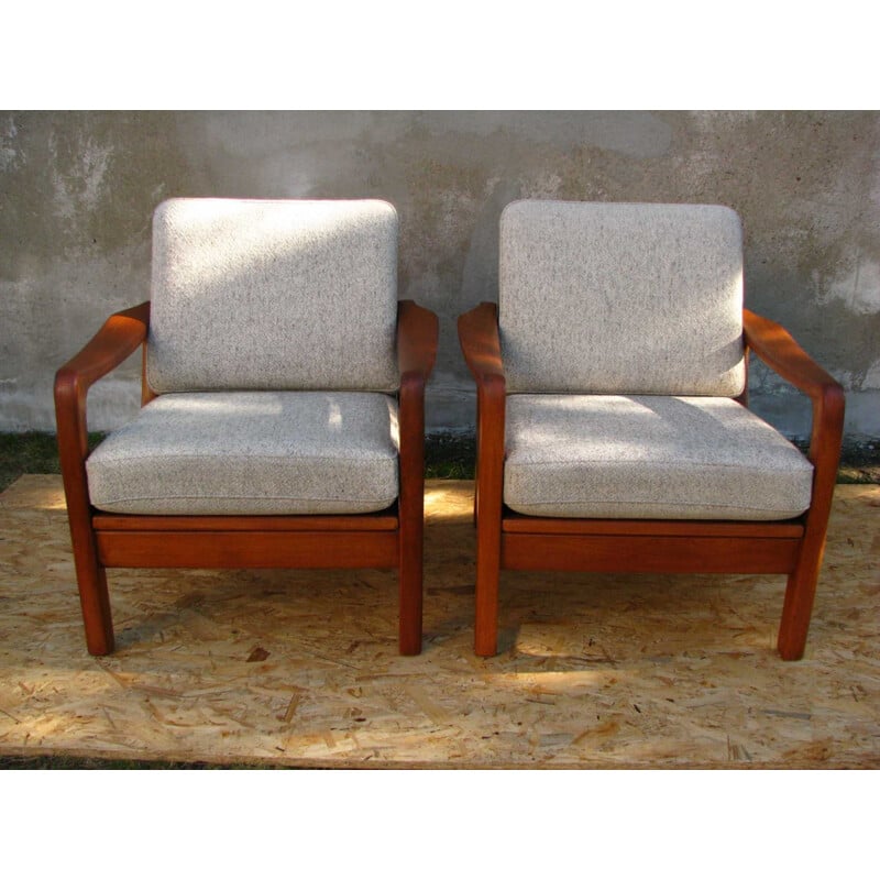 Pair of Mid-Century Teak Lounge Chairs by Juul Kristensen Danish 1960