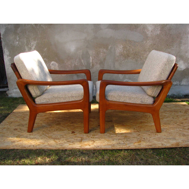 Pair of Mid-Century Teak Lounge Chairs by Juul Kristensen Danish 1960