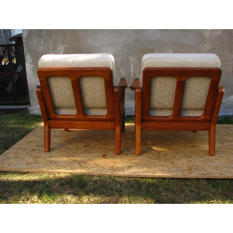 Pair of Mid-Century Teak Lounge Chairs by Juul Kristensen Danish 1960