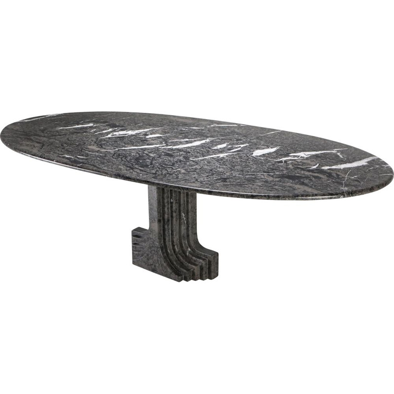 Vintage Samo Table by Carlo Scarpa Grey Marble 1970s