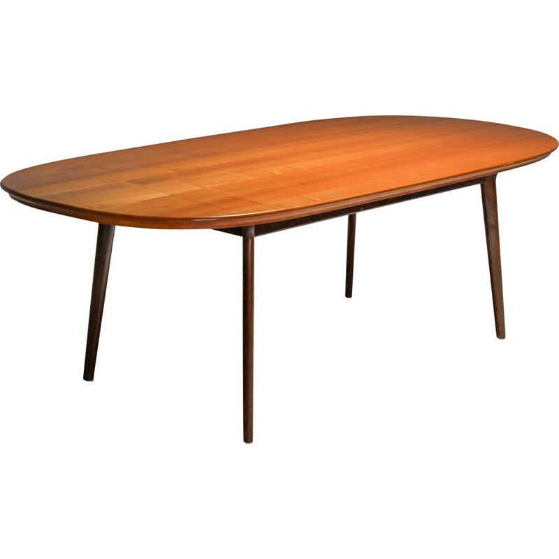 Mid-Century Dining Table in Wengé and Cherry 1960s