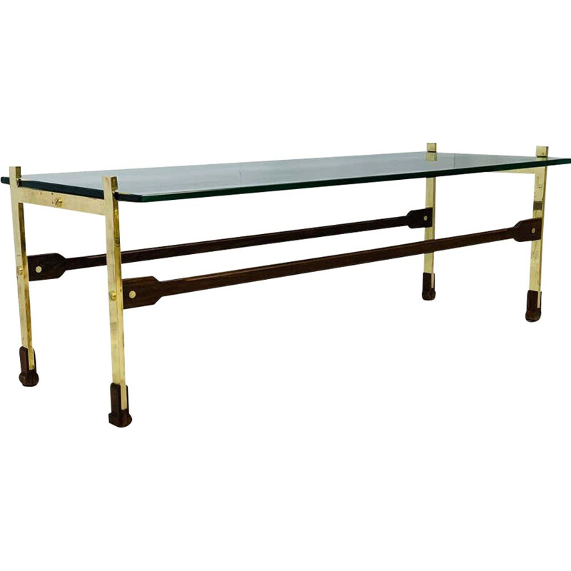 Vintage brass and glass coffee table
