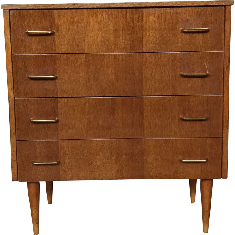 Vintage chest of drawers with Scandinavian look  tapered legs 1950's