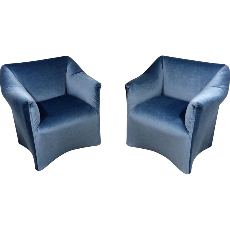 Pair of Vintage easy chairs Grande Tentazione by Mario Bellini for Cassina Italian 1970s