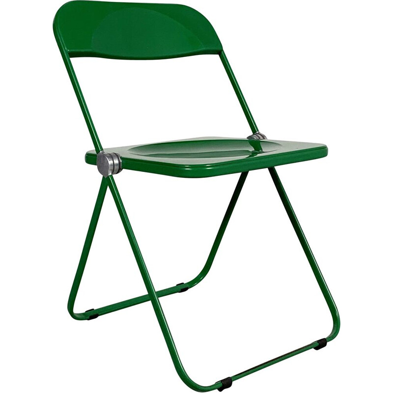 Vintage Green Plia folding chair by Giancarlo Piretti for Castelli, 1960s