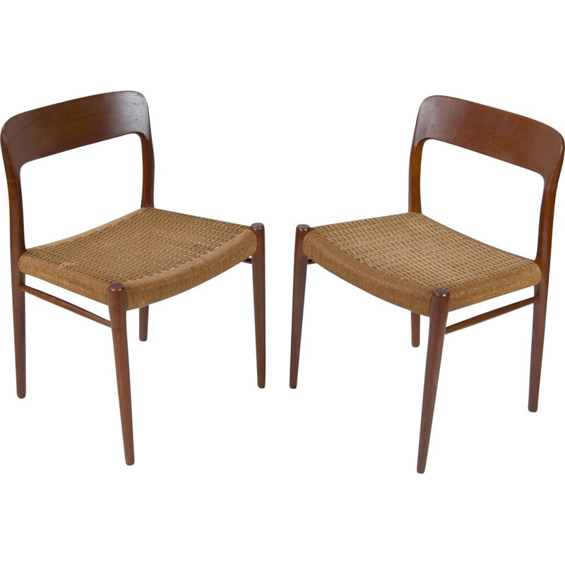 Pair of Vintage Teak Dining Chairs by Niels Otto Møller 1950s