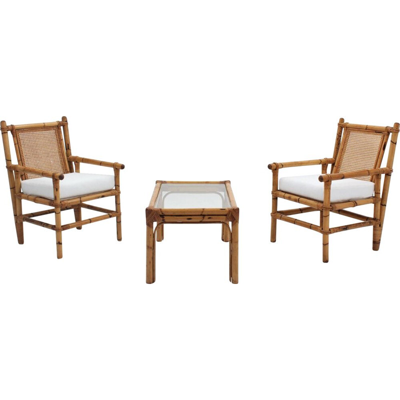 Vintage bamboo living room set 1950