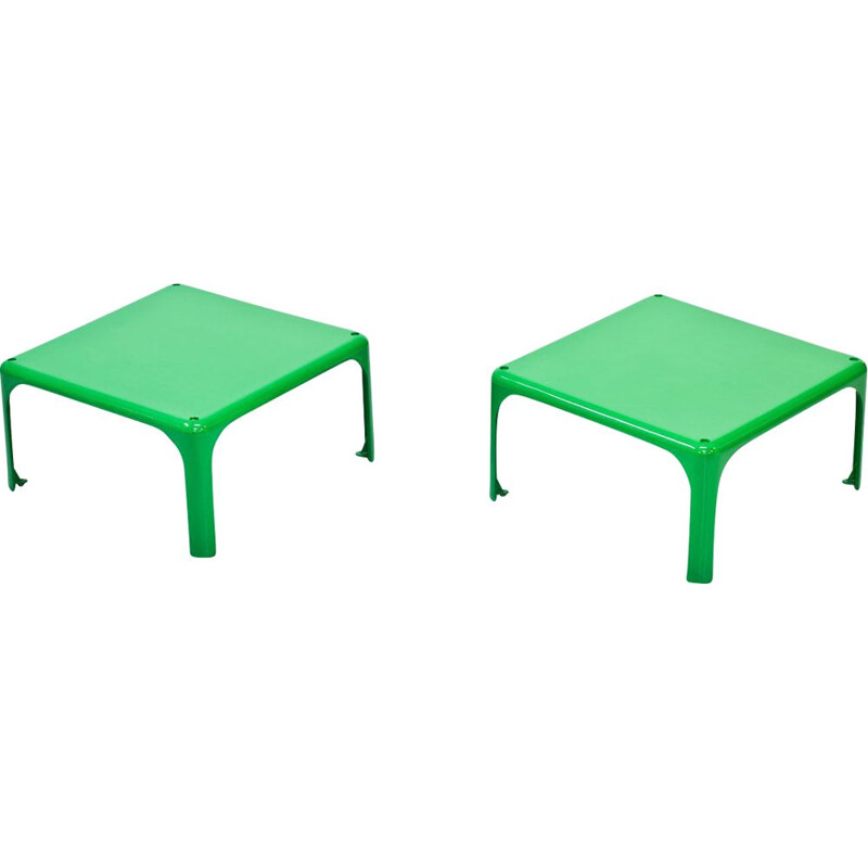 Pair of vintage "Demetrio 45" stackable side tables by  Vico Magistretti by  Artemide  Italy 1960s