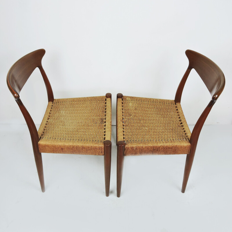 Set of 6 vintage Teak Dining Chair by Arne Hovmand-Olsen for