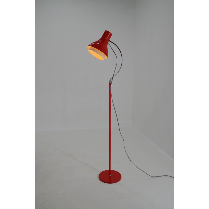 Vintage Red Adjustable Floor Lamp by Josef Hurka for Napako, 1960s