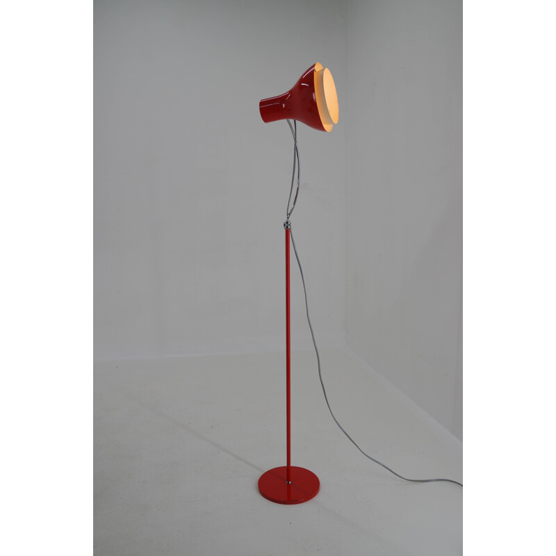 Vintage Red Adjustable Floor Lamp by Josef Hurka for Napako, 1960s