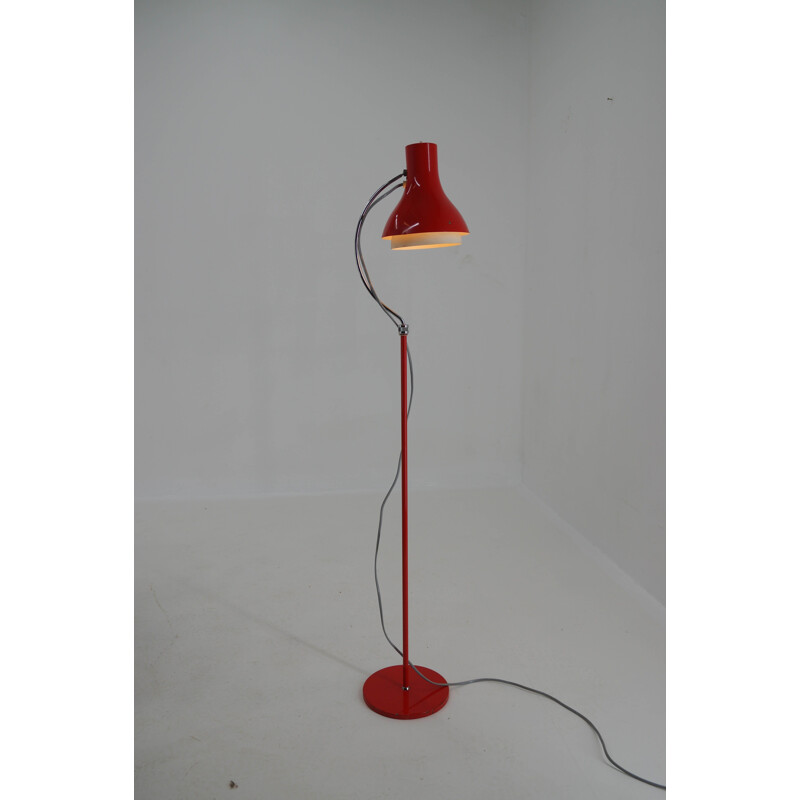 Vintage Red Adjustable Floor Lamp by Josef Hurka for Napako, 1960s