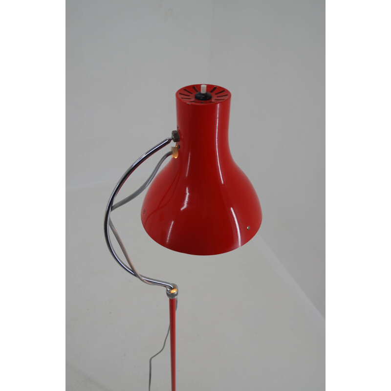 Vintage Red Adjustable Floor Lamp by Josef Hurka for Napako, 1960s