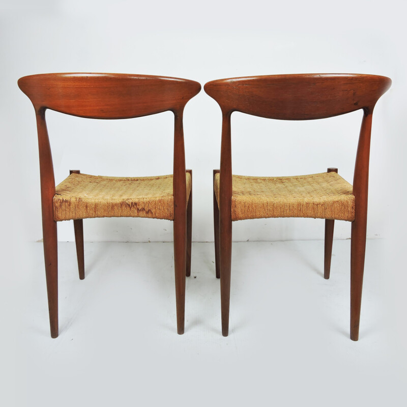 Set of 6 vintage Teak Dining Chair by Arne Hovmand-Olsen for Mogens Kold Danish 1950s