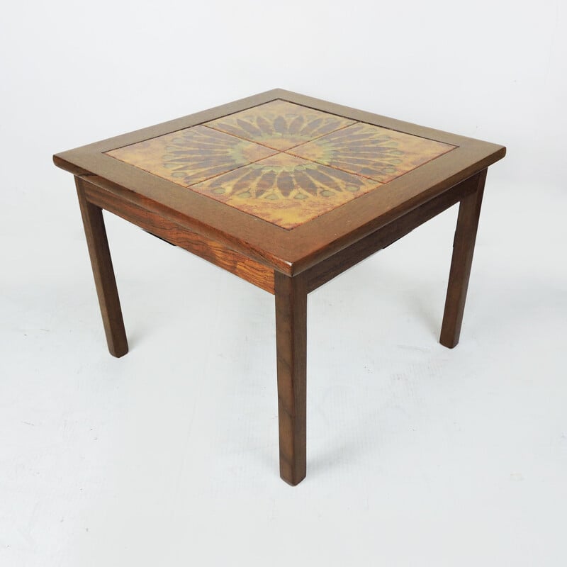 Vintage Tiled Top Coffee Table By Moblerfabrikken Toften Danish 1970s