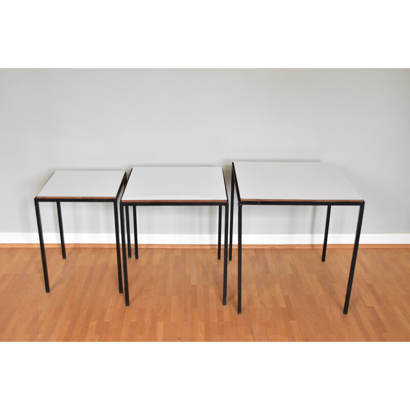 Set of 3 vintage nesting tables by Cees Braakman for Pastoe 1950s