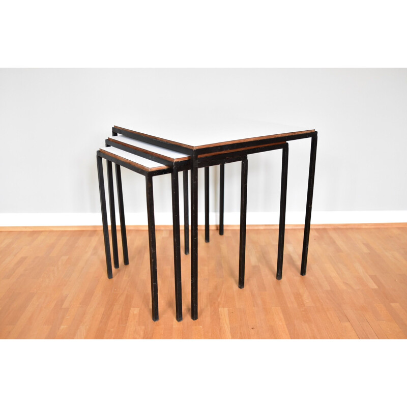 Set of 3 vintage nesting tables by Cees Braakman for Pastoe 1950s