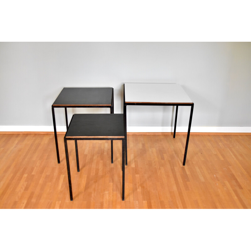 Set of 3 vintage nesting tables by Cees Braakman for Pastoe 1950s
