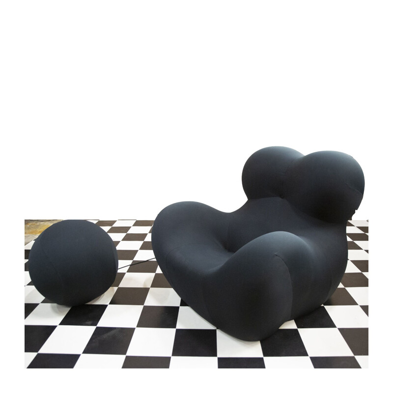 Vintage Black La Mamma Up 5 and Up 6 by Gaetano Pesce for B&B Italia 2000