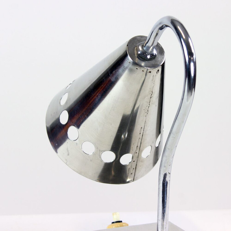 Midcentury Table Lamp In Full Chrome Finish Czechoslovakia 1960s