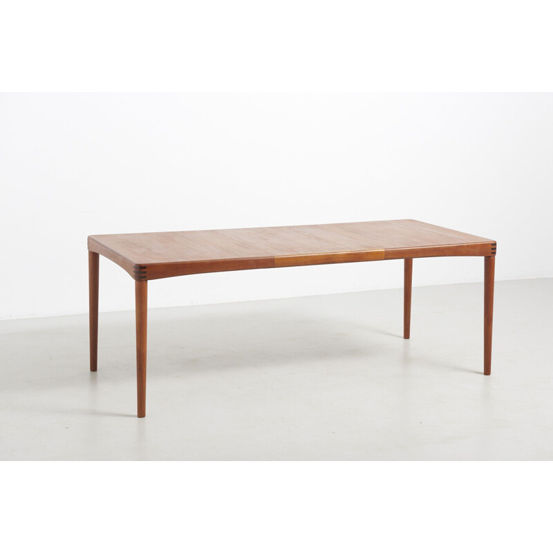 Table à manger vintage en teck par H.W. Klein pour Bramin, Danemark 1950