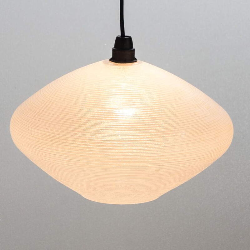 Vintage ceiling light in white translucent glass, France, 1960