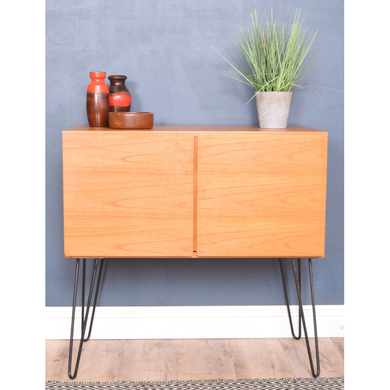 Vintage Teak Sideboard Cabinet Console Harpin Legs TV Cabinet