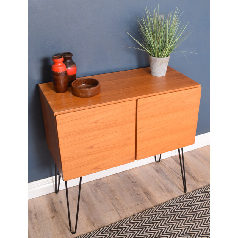 Vintage Teak Sideboard Cabinet Console Harpin Legs TV Cabinet