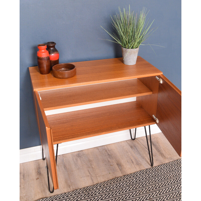 Vintage Teak Sideboard Cabinet Console Harpin Legs TV Cabinet