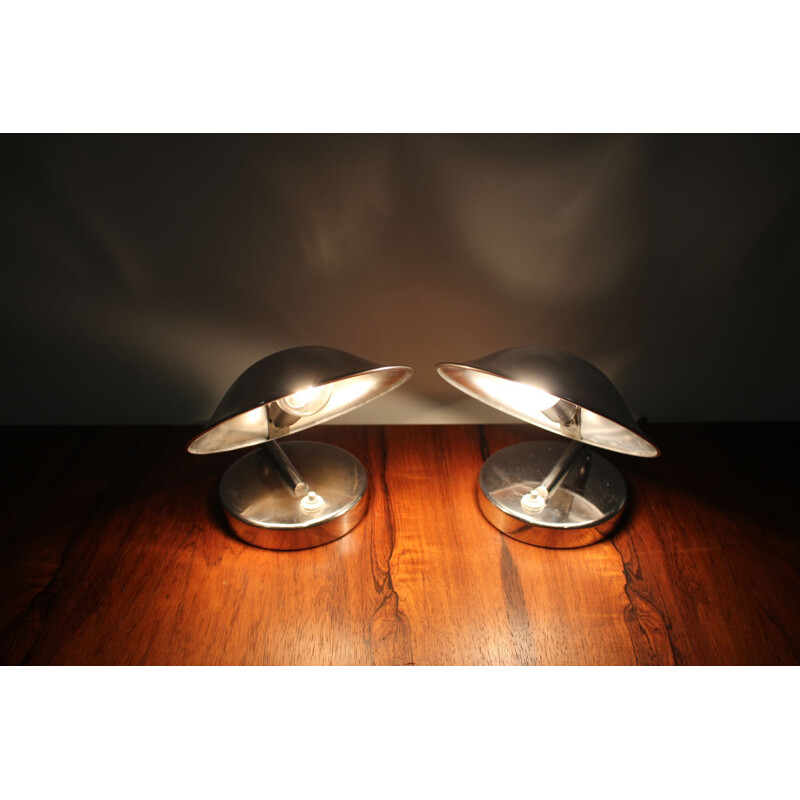 Paire de lampes de table vintage par Josef Hurka pour Napako,Art Déco 1930