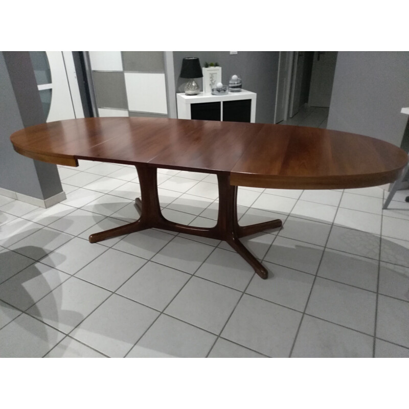 Vintage oval extensible table Baumann 1970