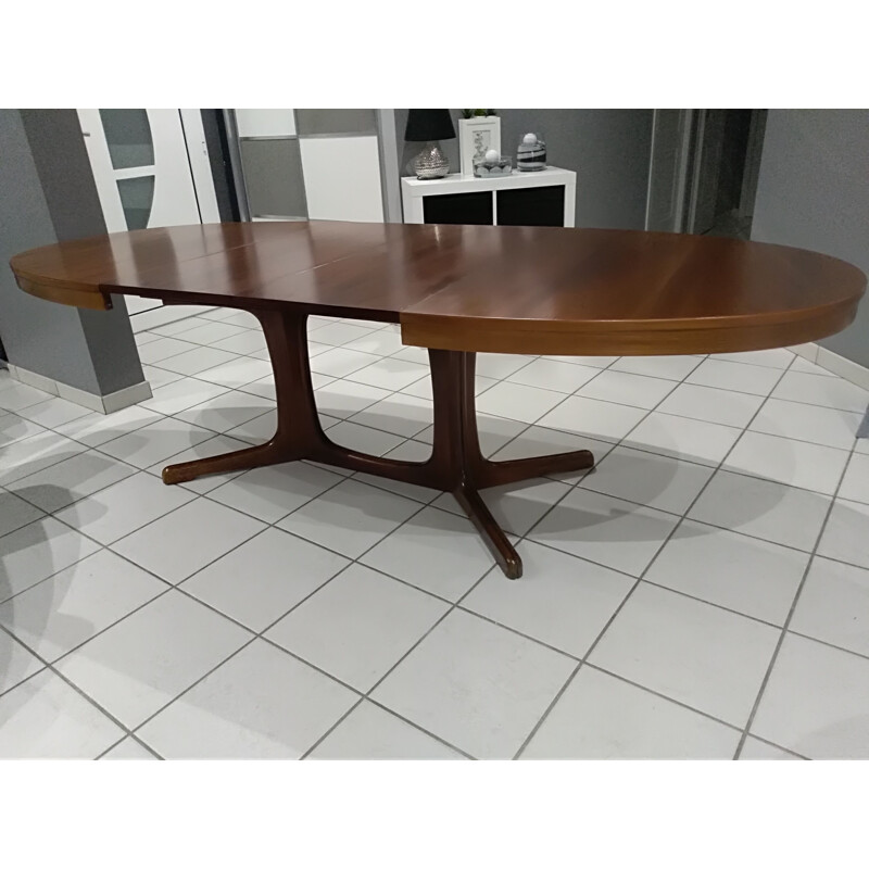 Vintage oval extensible table Baumann 1970