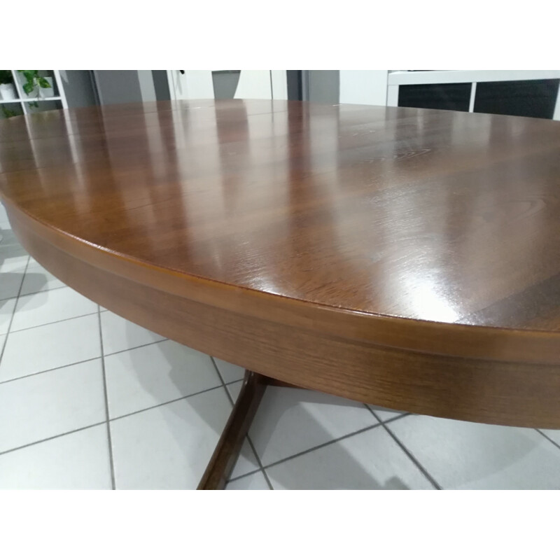 Vintage oval extensible table Baumann 1970